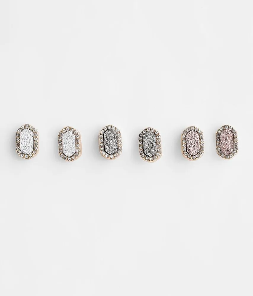 3 Pack Druzy Earring Set