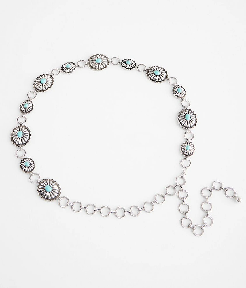 Turquoise Concho Chain Belt