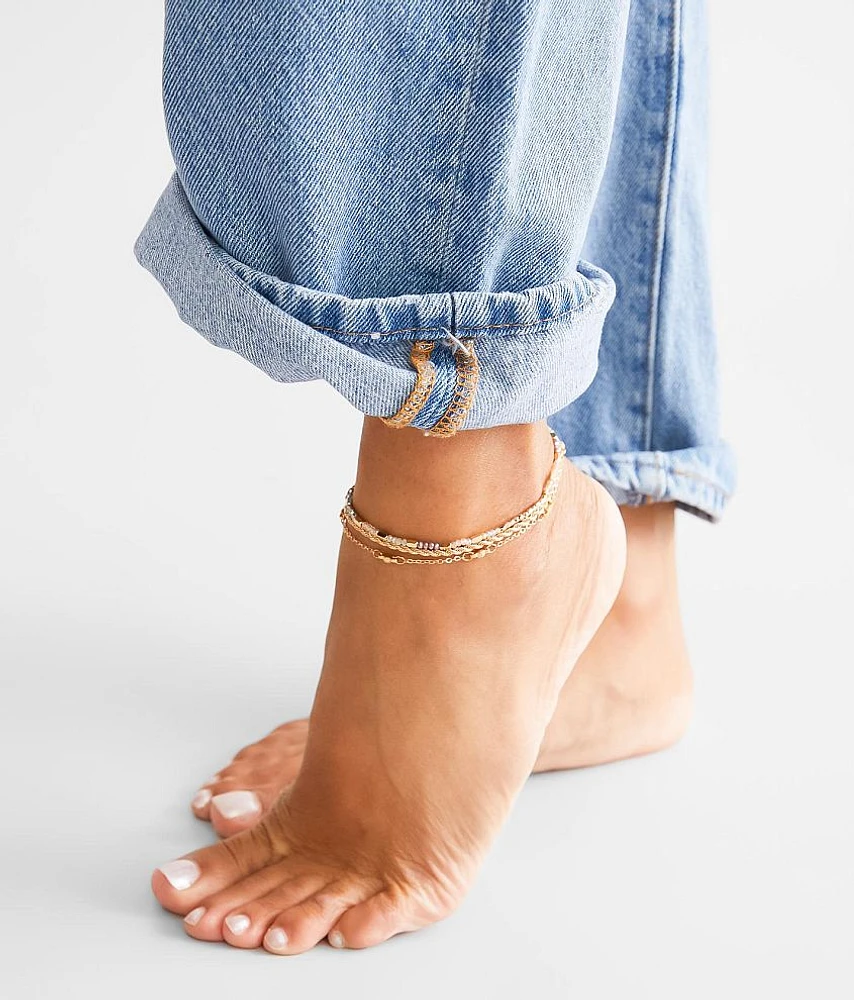Mixed Ankle Bracelet Set