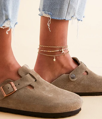 boutique by BKE 3 Pack Western Ankle Bracelet Set