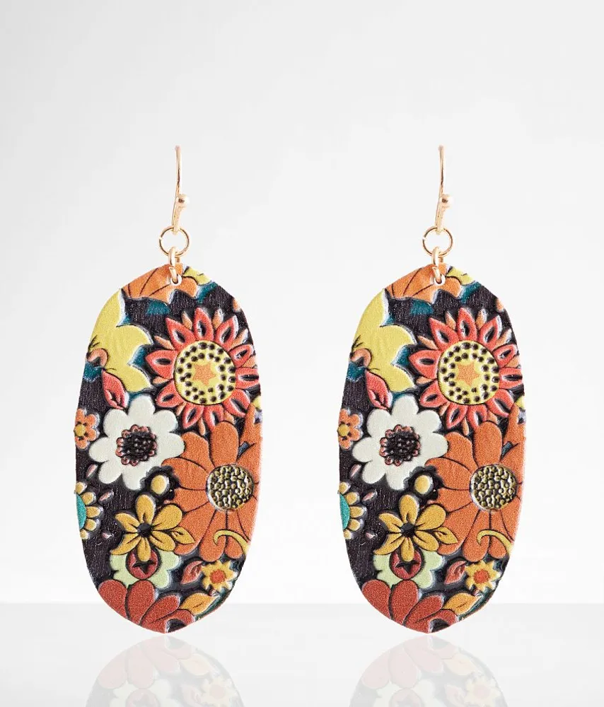 Retro Painted Flower Earring