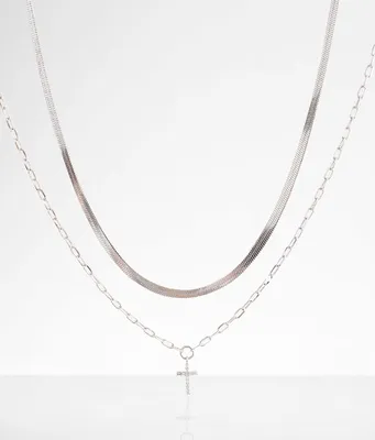 boutique by BKE 2 Pack Cross Necklace Set