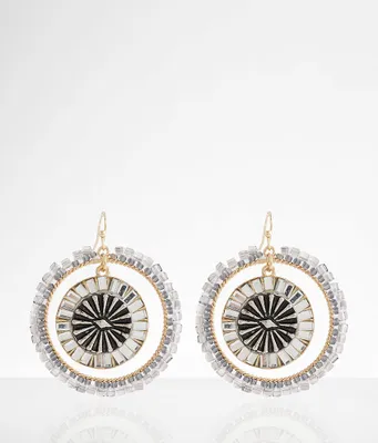 boutique by BKE Beaded Hoop Drop Earring