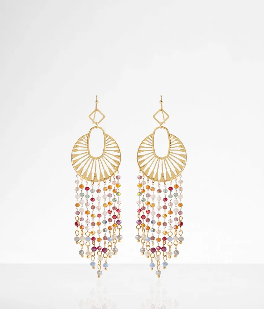 Beaded Fringe Drop Earring
