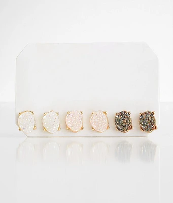 boutique by BKE 3 Pack Druzy Earring Set