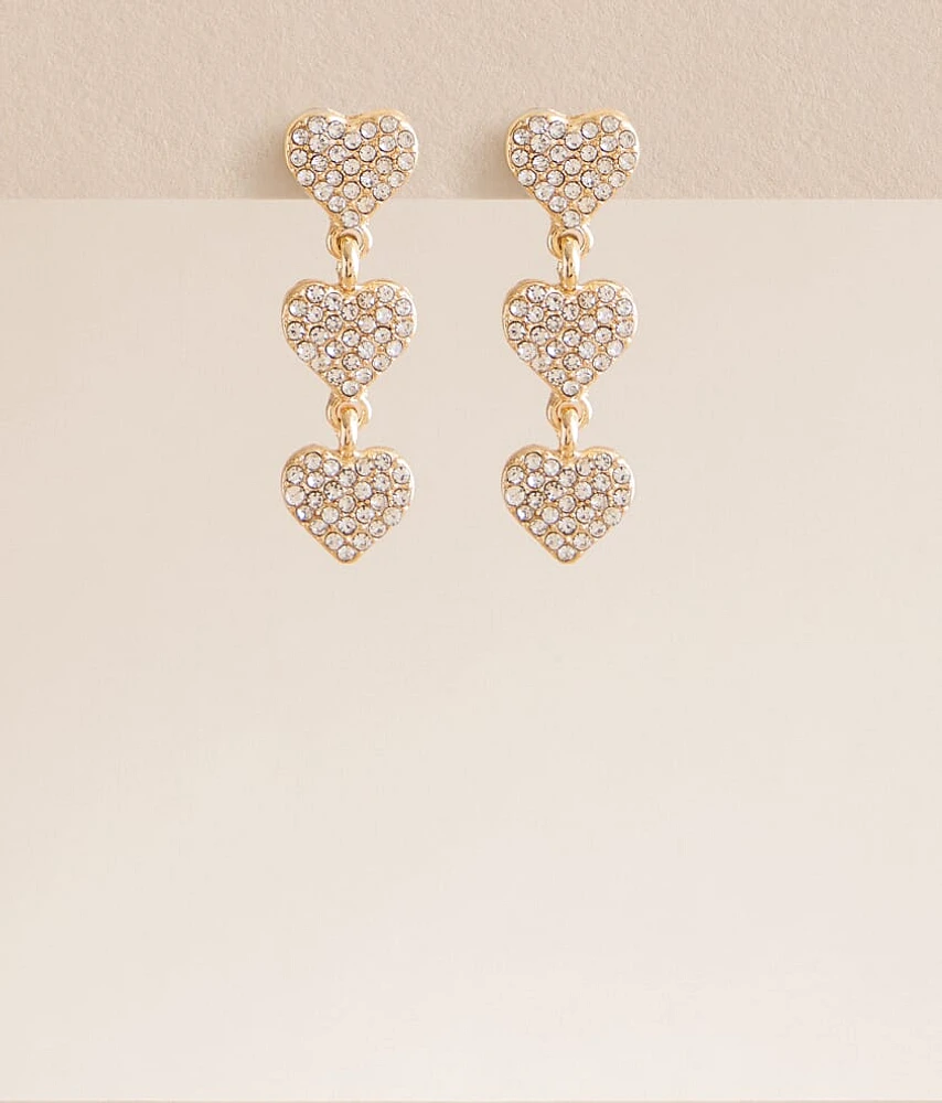 boutique by BKE Tiered Glitz Heart Earring