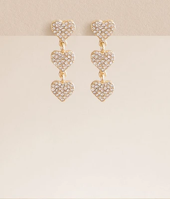 boutique by BKE Tiered Glitz Heart Earring