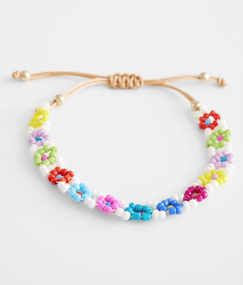 Seed Bead Floral Bracelet