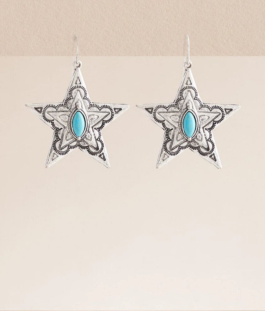 boutique by BKE Turquoise Western Star Drop Earring