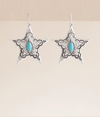 boutique by BKE Turquoise Western Star Drop Earring