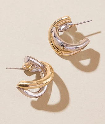 boutique by BKE Mixed Metal Hoop Earring