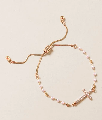 boutique by BKE Glitz Cross Slider Bracelet