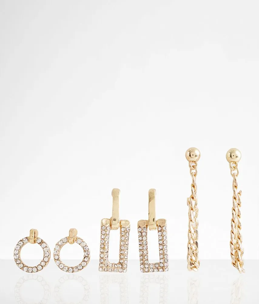 boutique by BKE 3 Pack Glitz Earring Set