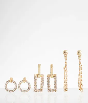 boutique by BKE 3 Pack Glitz Earring Set