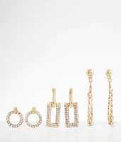 boutique by BKE 3 Pack Glitz Earring Set
