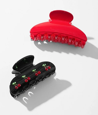 boutique by BKE 2 Pack Cherry Hair Claw Clips