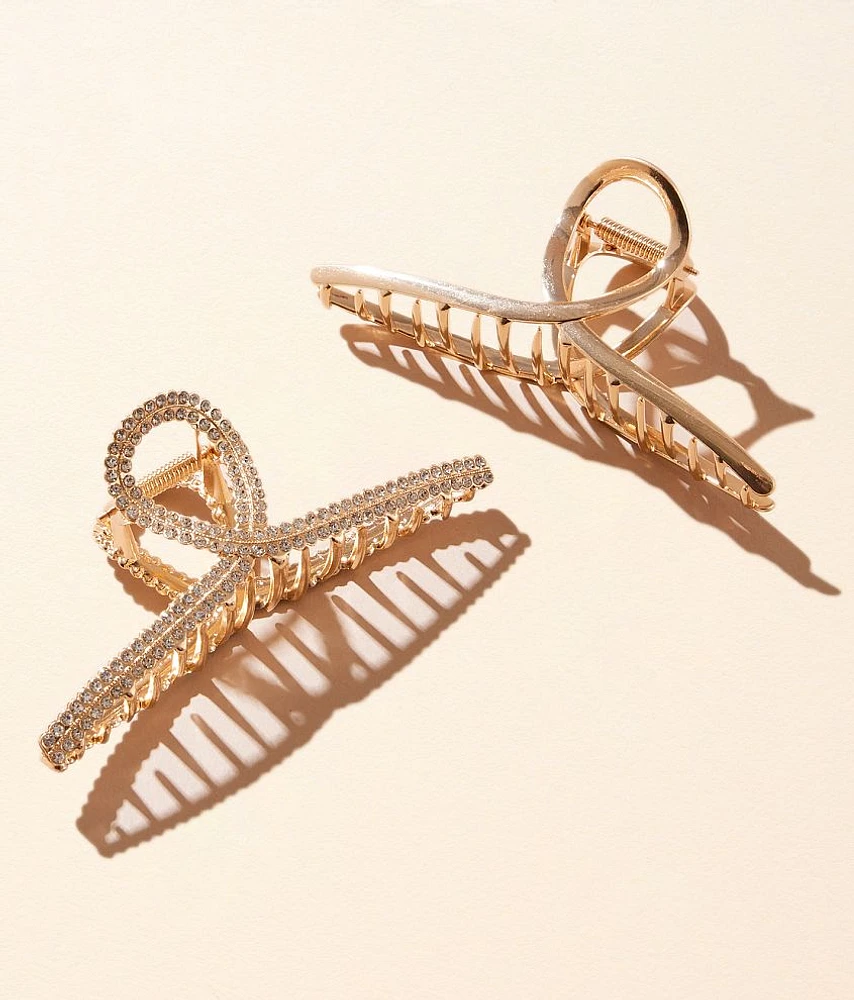 2 Pack Glitz Hair Claw Clips