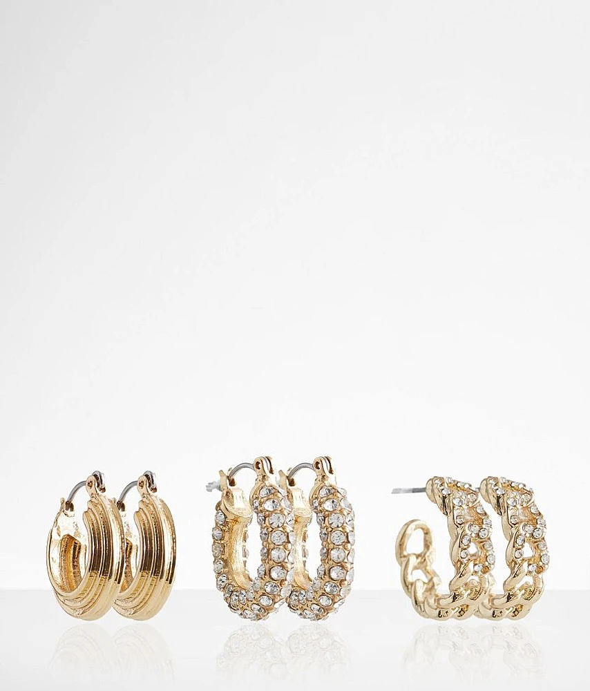 3 Pack Hoop Earring Set