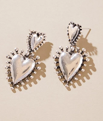 Sterling & Stitch Double Heart Earring