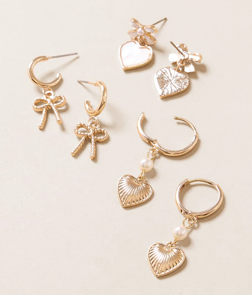 3 Pack Sweet Earring Set
