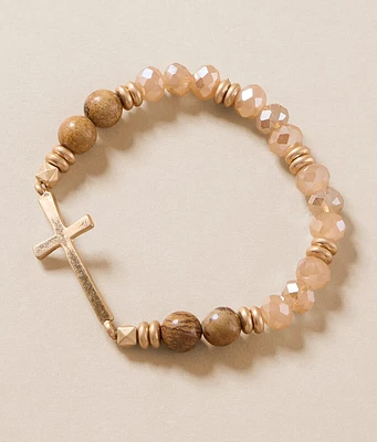 boutique by BKE Beaded Cross Bracelet