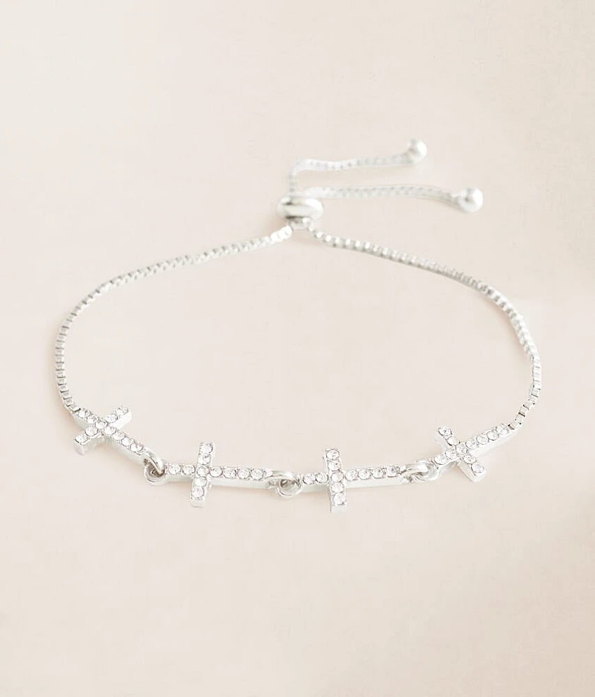 BKE Rhinestone Cross Bracelet