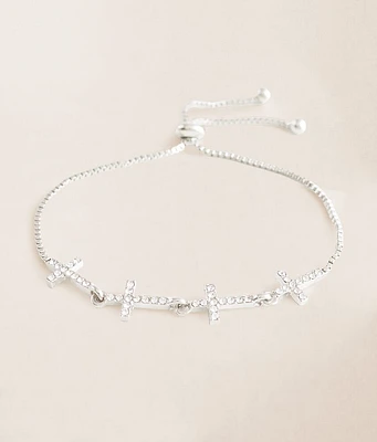 BKE Rhinestone Cross Bracelet