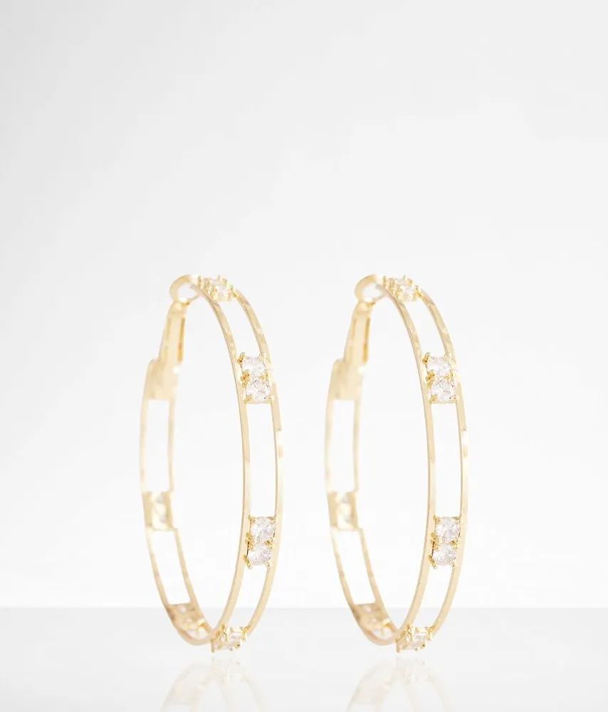Rhinestone Cut-Out Earring