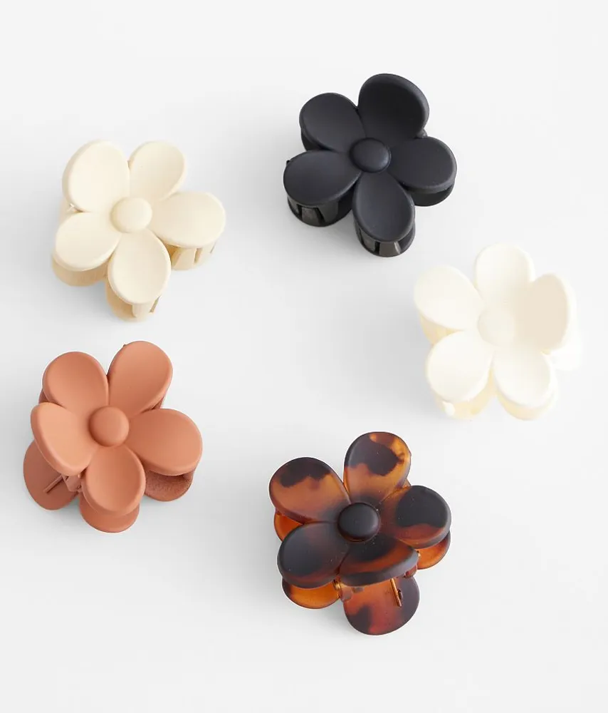 5 Pack Flower Hair Claw Clips