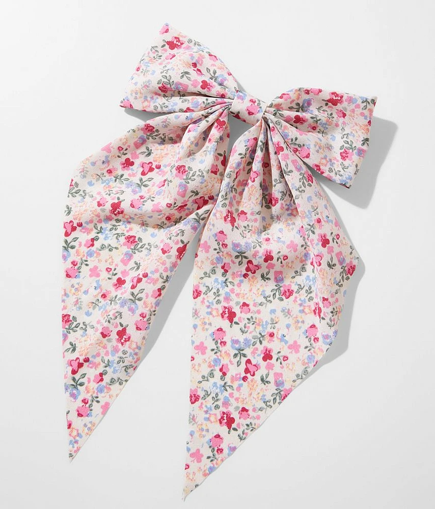 Floral Hair Bow Barrette