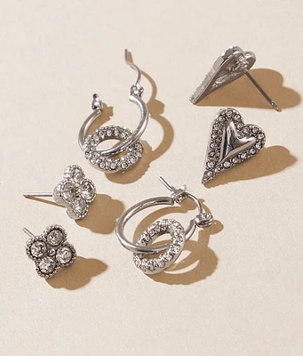 boutique by BKE 3 Pack Glitz Earring Set