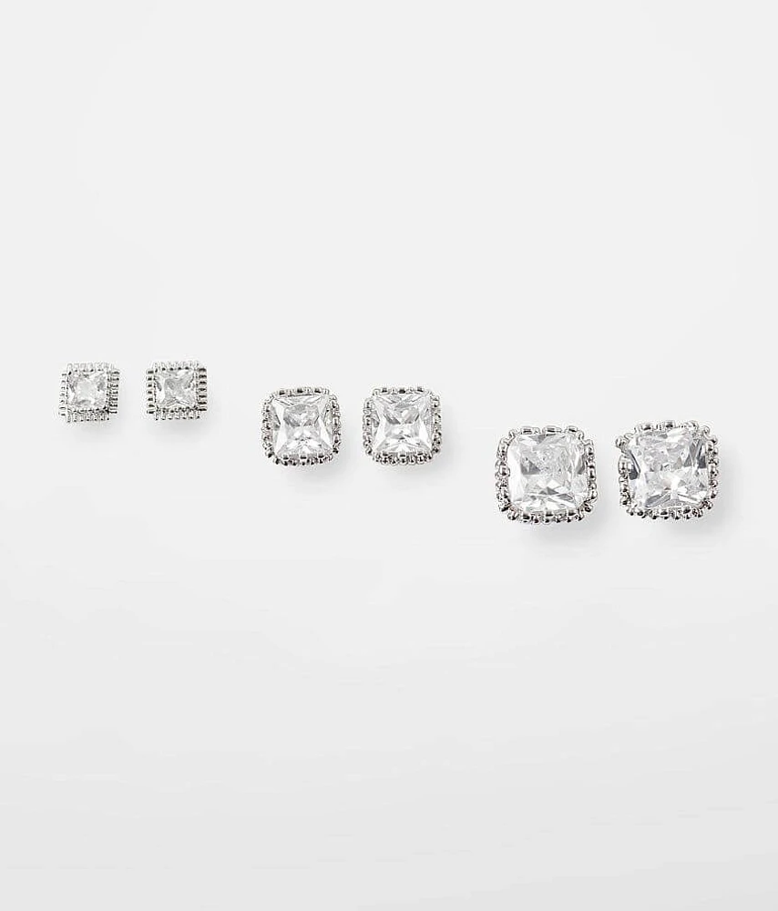 3 Pack Rhinestone Earring Set