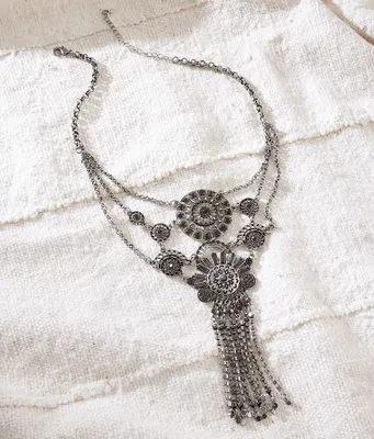 Sterling & Stitch Statement Fringe Necklace