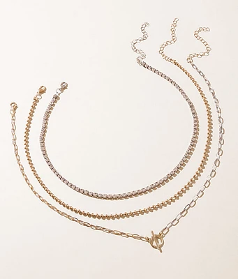 boutique by BKE 3 Pack Mixed Metal Necklace Set