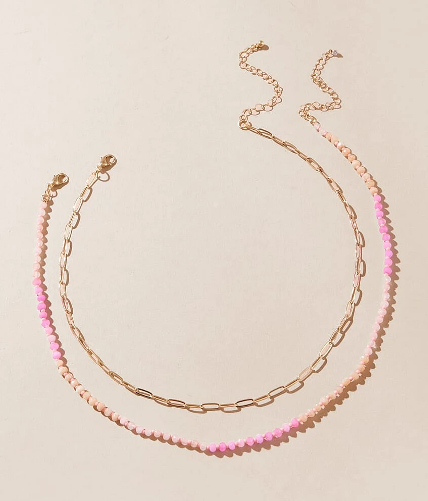 2 Pack Beaded Necklace Set