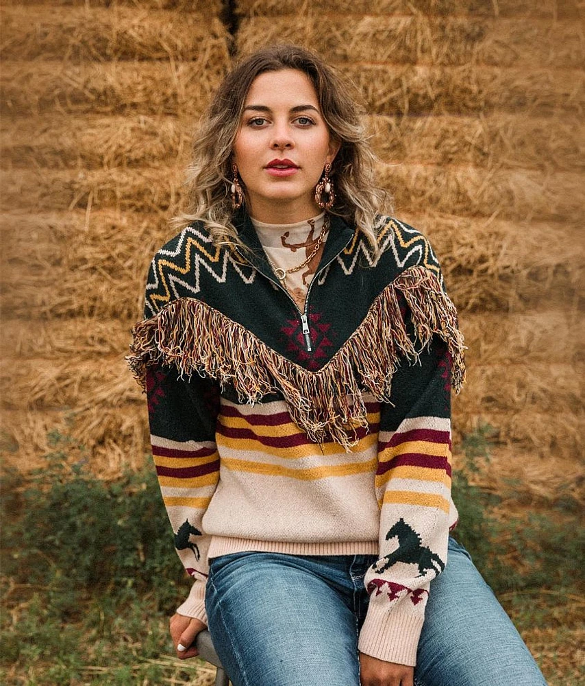 Fringe Pullover Sweater