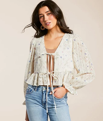 Willow & Root Embroidered Floral Top