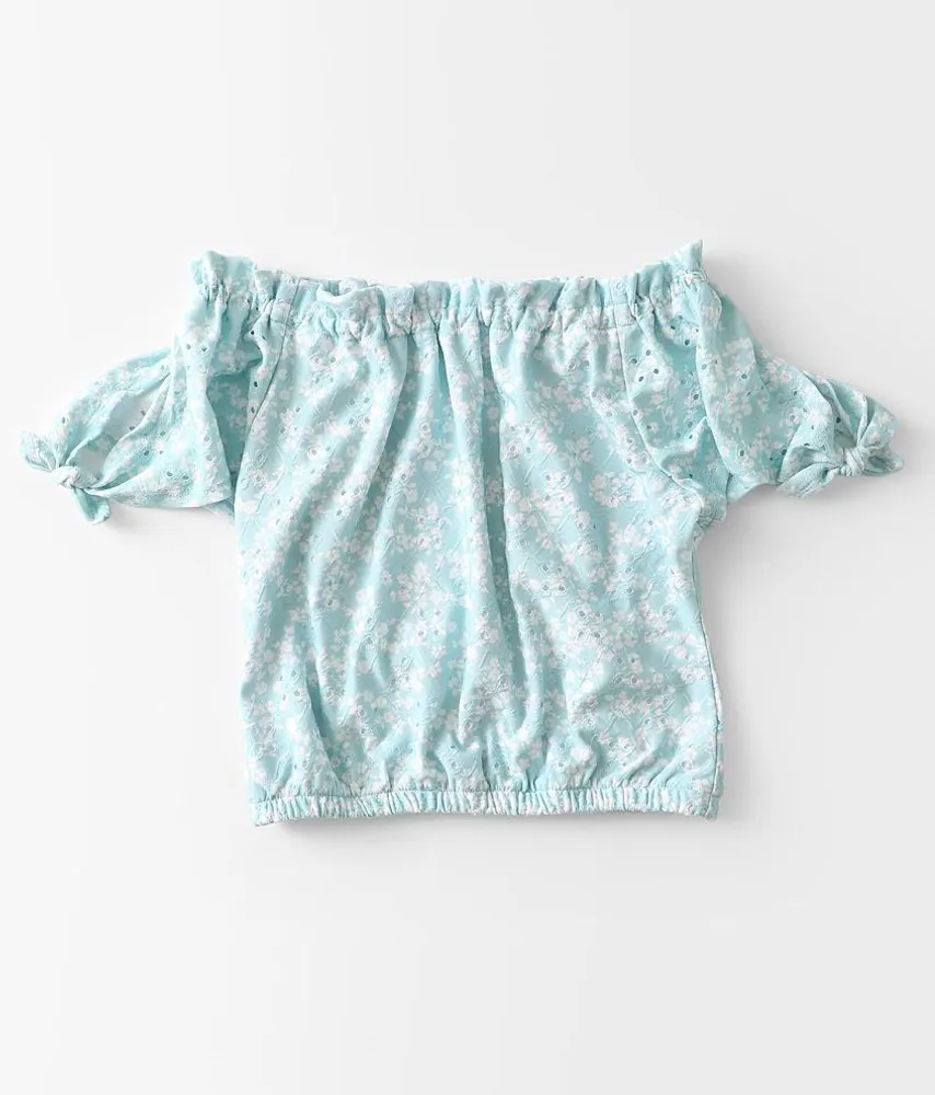Girls - Floral Eyelet Top