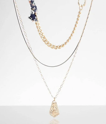 BKE 3 Pack Mixed Chain Necklace Set