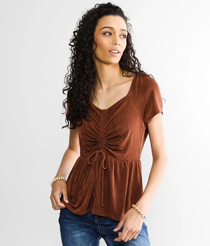 Cinch Tie Babydoll Top