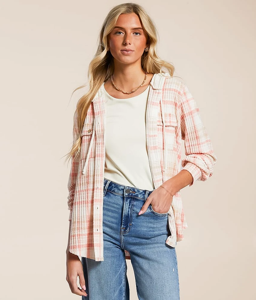 Hooded Plaid Shirt
