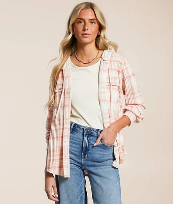 Modish Rebel Hooded Plaid Shirt