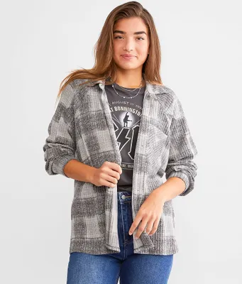 Modish Rebel Brushed Plaid Knit Shirt