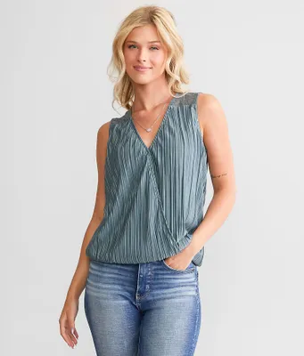 Daytrip Pleated Surplice Tank Top