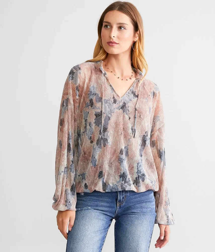 Daytrip Metallic Mesh Top