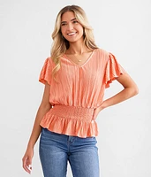 Daytrip Plisse Peplum Top