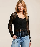 Willow & Root Floral Lace Top