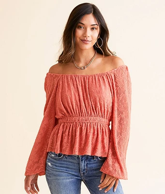 Daytrip Textured Peplum Top