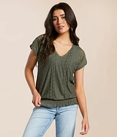 Daytrip Double V-Neck Lace Top