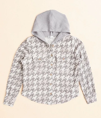 Girls - BKE Houndstooth Hooded Shirt